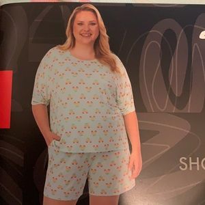 Disney Mickey Mouse short pajama set with pockets medium color aqua